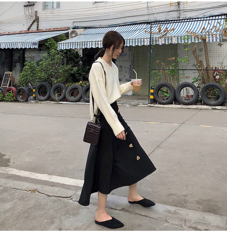 スカート Aライン ハイウエスト 着痩せ カジュアル カワイイ 大人気 通勤 Ol オフィス デート 秋服 冬服 春服 S M L Ll Elegant