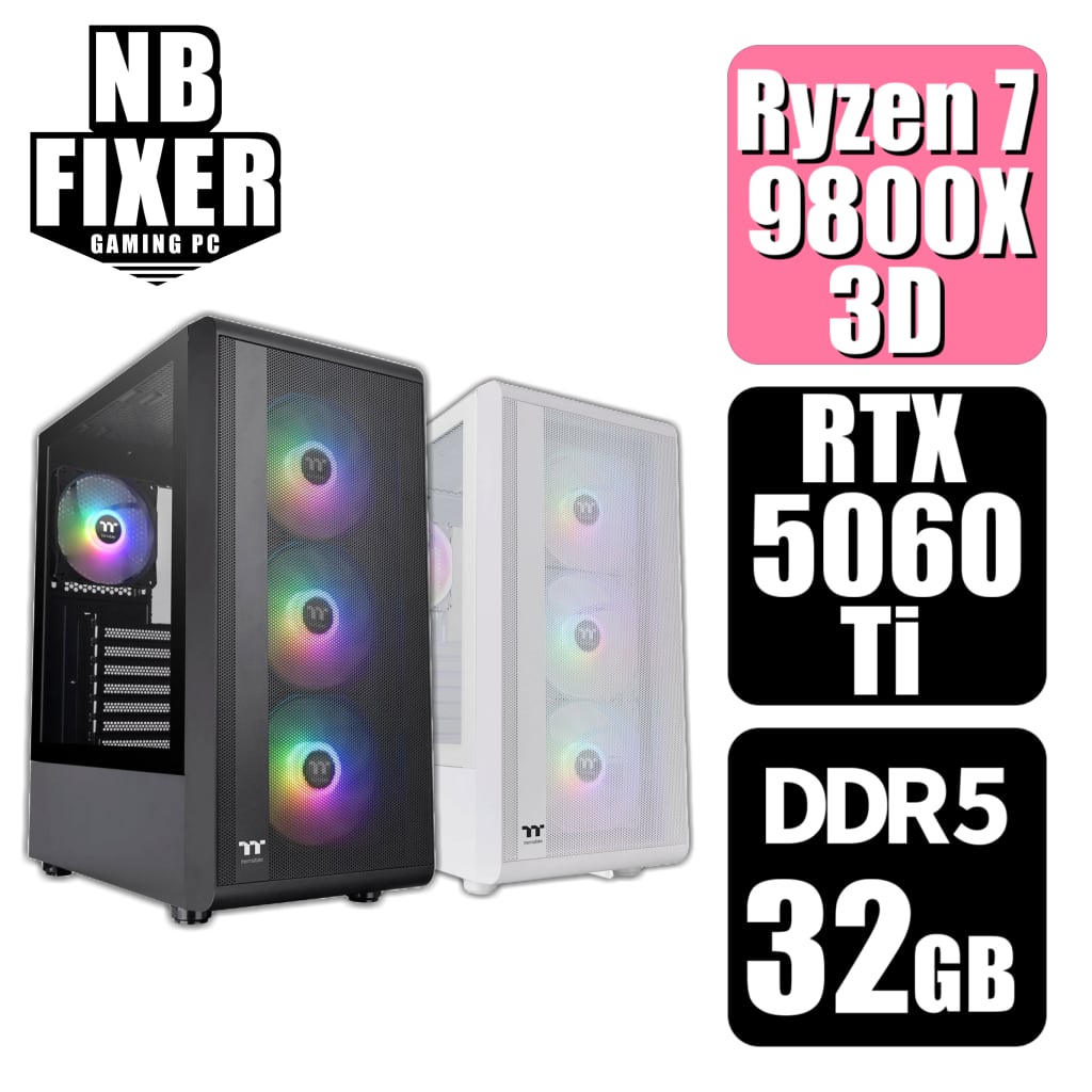 【ゲーミングPC】 Ryzen 7 9800X3D / RTX5060Ti / メモリDDR5 32GB / SSD 1TB / S200