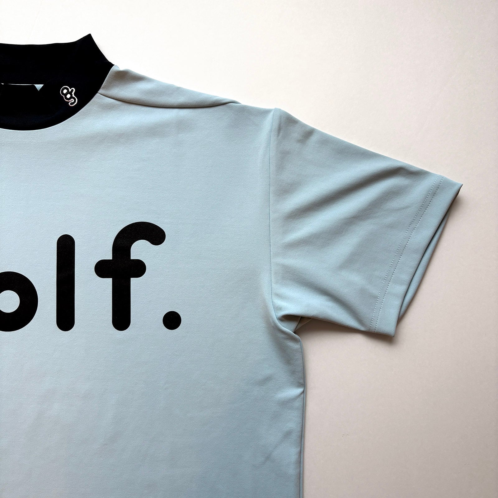LOGO PRINT MOCK NECK SHIRT - LIGHT BLUE / BLACK - | 8G SHOOT WEBSTORE