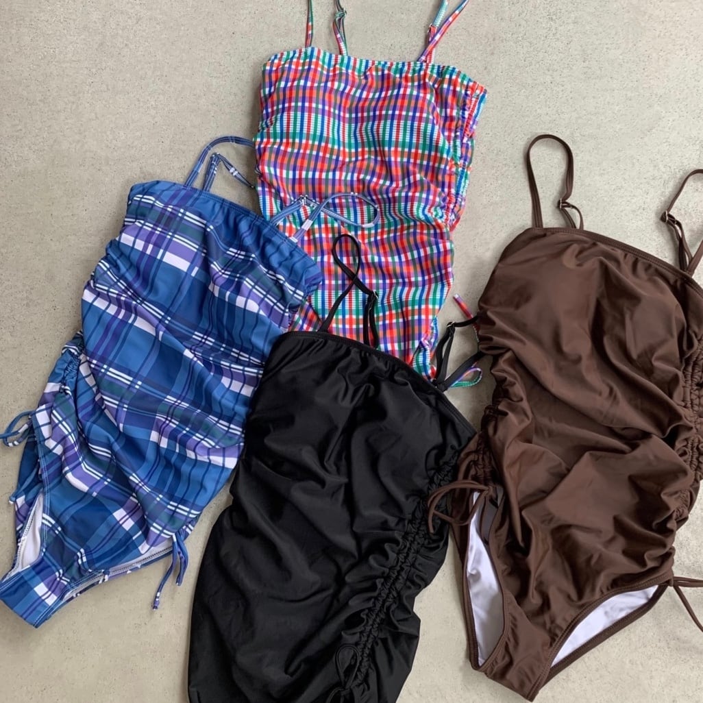DKNY ウエスト細身効果! サイドギャザー 2WAY ワンピース水着 side gather 2way swimwear / サイドギャザー 2way スイムウェア