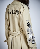パッチ&ペイントロングトレンチコート (BEIGE) CQ-47041