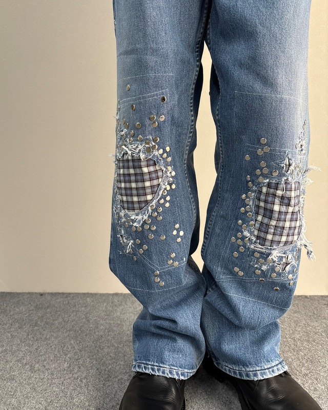 【Hannah Creak】Studded Jeans Wide Leg