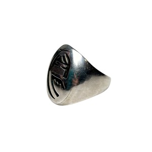 Hopi overlay silver signet ring “Kachina”