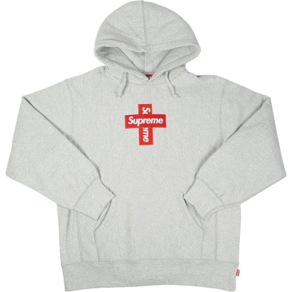 XL Cross Box Logo Hooded Sweatshirt グレー
