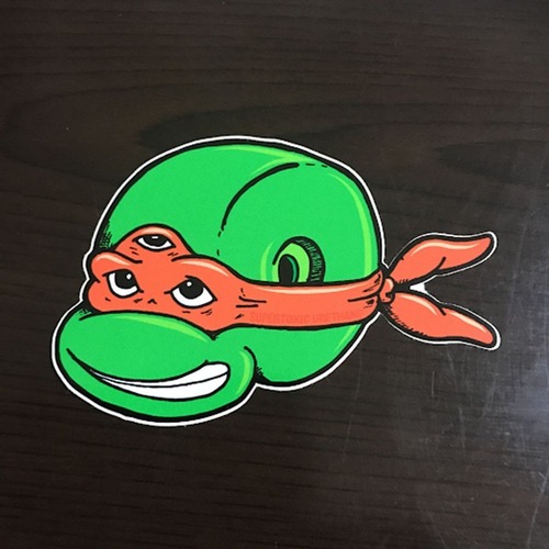 【ST-149】Super Toxic Urethane スーパー トキシック ウラセン スケートボード ステッカー Ninja Turtles orange