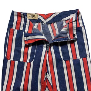 vintage 1970’s French stripe flair denim pants