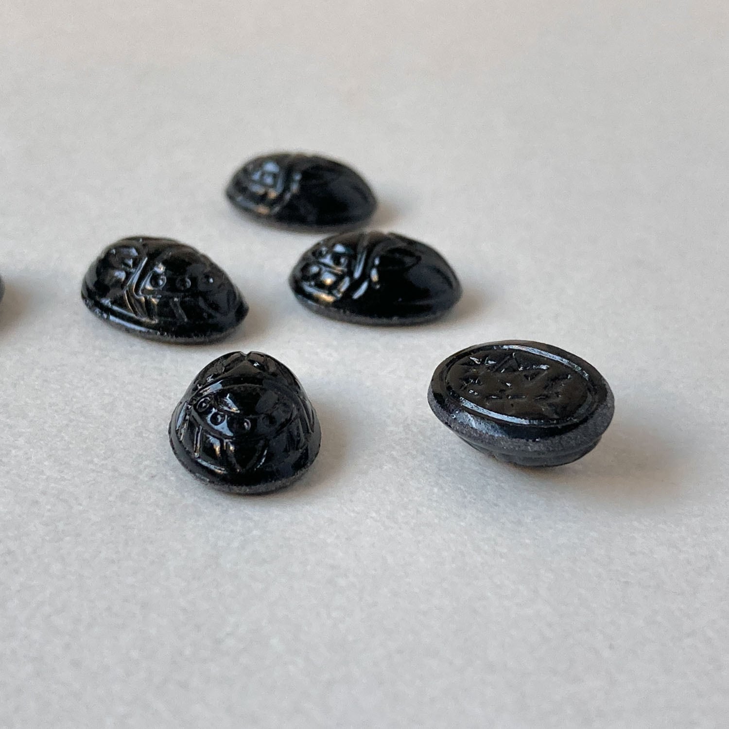 両面模様入りヴィンテージオーバルカボション(6p)