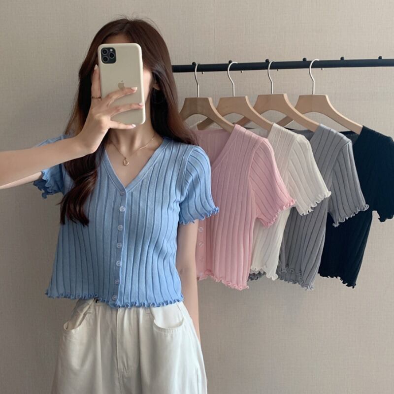 Vネックショートセーター 薄手サマーブラックカーディガンスリム 夏物 1号婦人60487000350