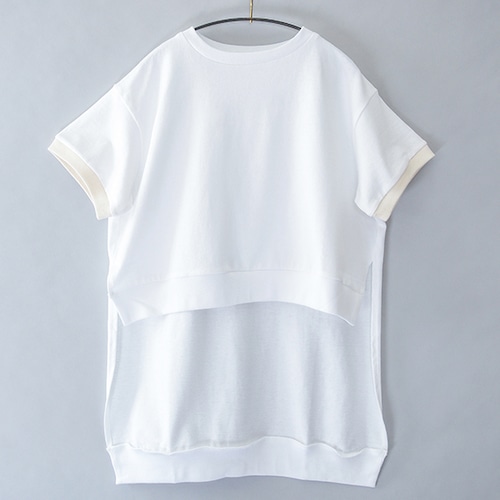 Back long pullover    kids XXL(140-150)  / White