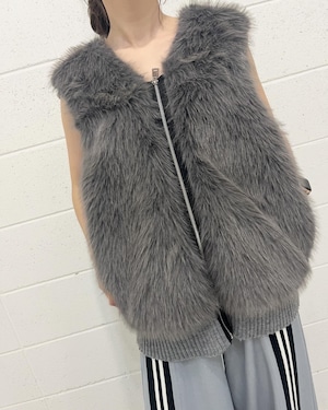 ガレナ galena GALENA  エコファーZIP配色ニットベスト 70042-5103