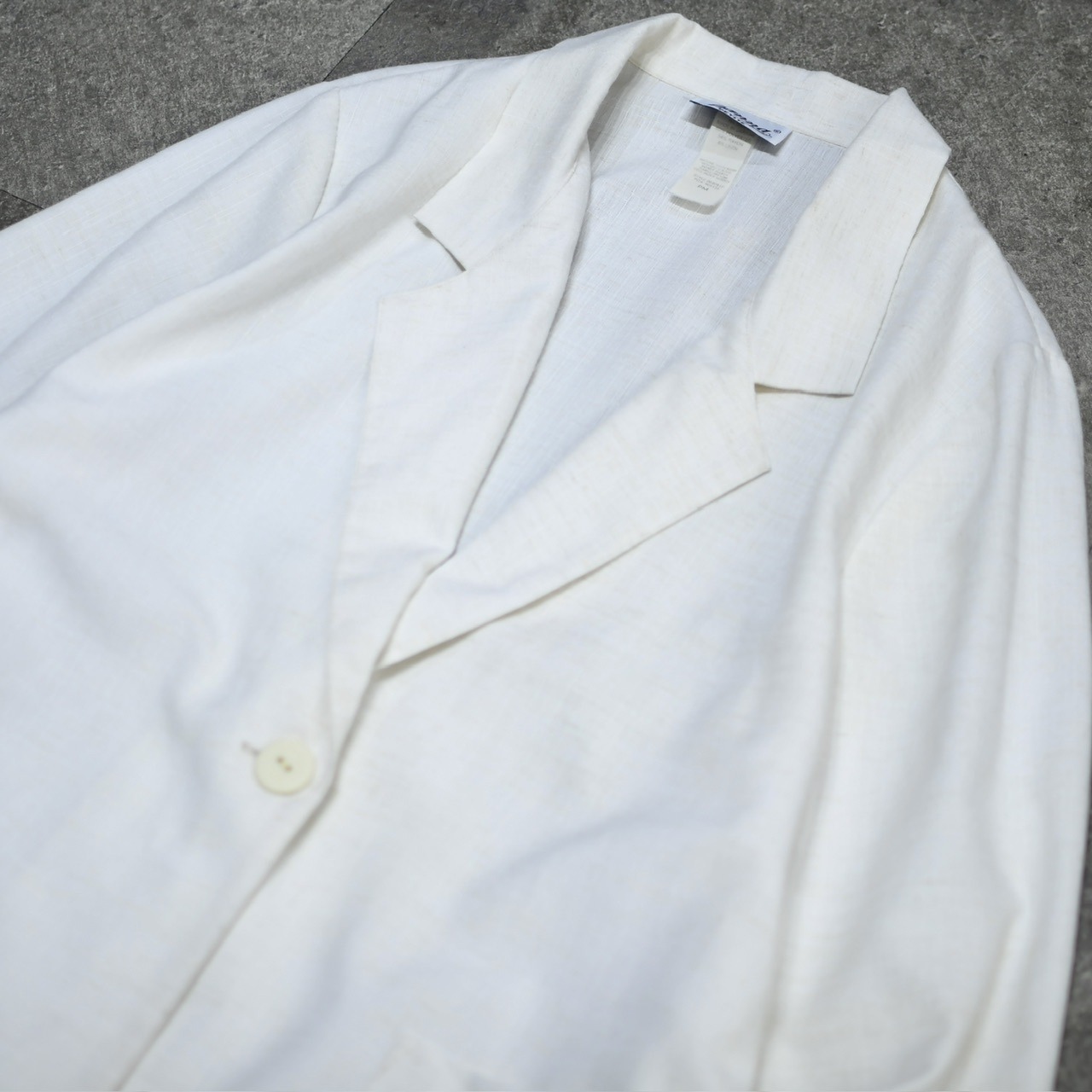 rayon linen blend easy tailored jacket white