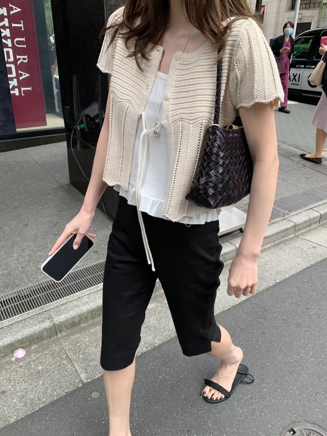 (予約) mellounge  / Mist half cardigan 2color