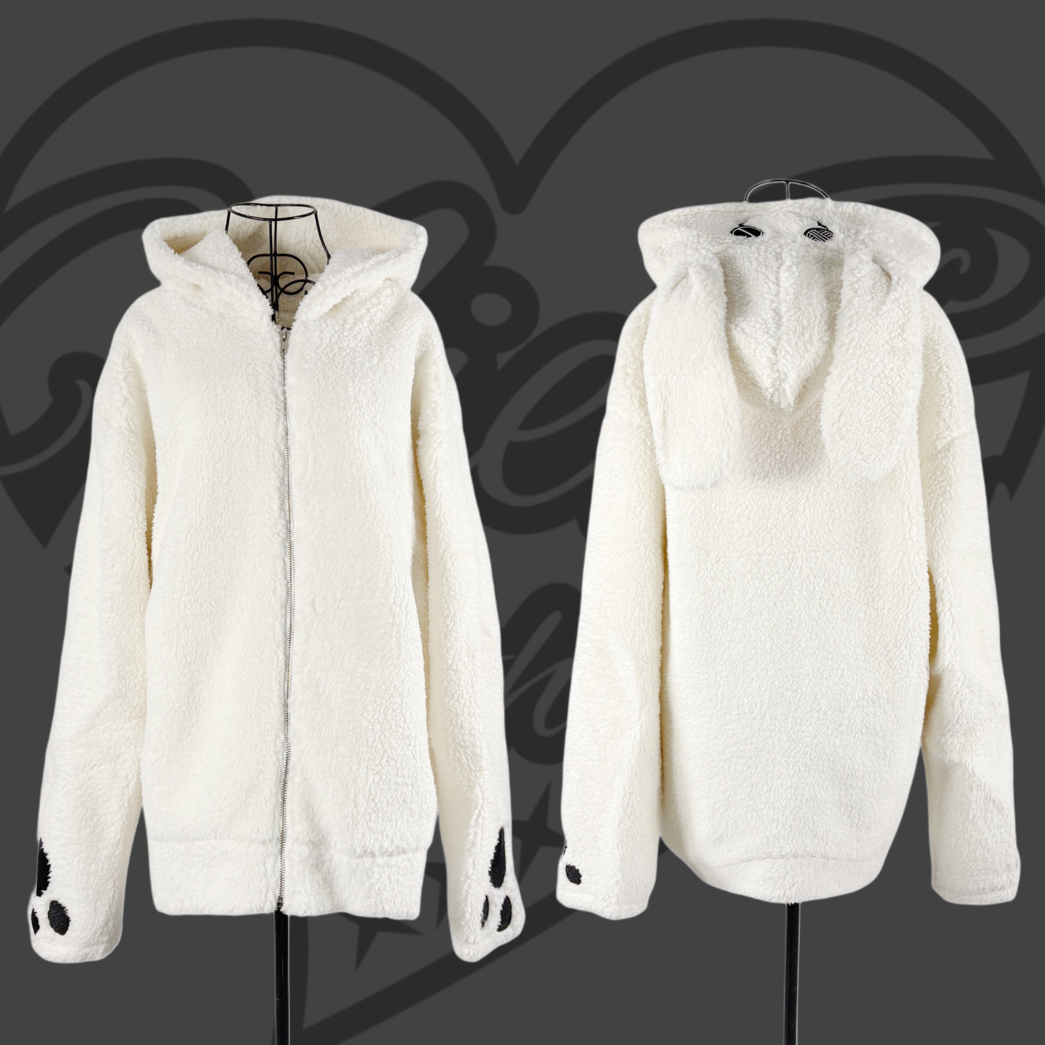 NieR clothing 防寒×軽量もこもこホワイトジップアウター NieR Clothing - NieR clothing 防寒×軽量もこもこホワイトジップ