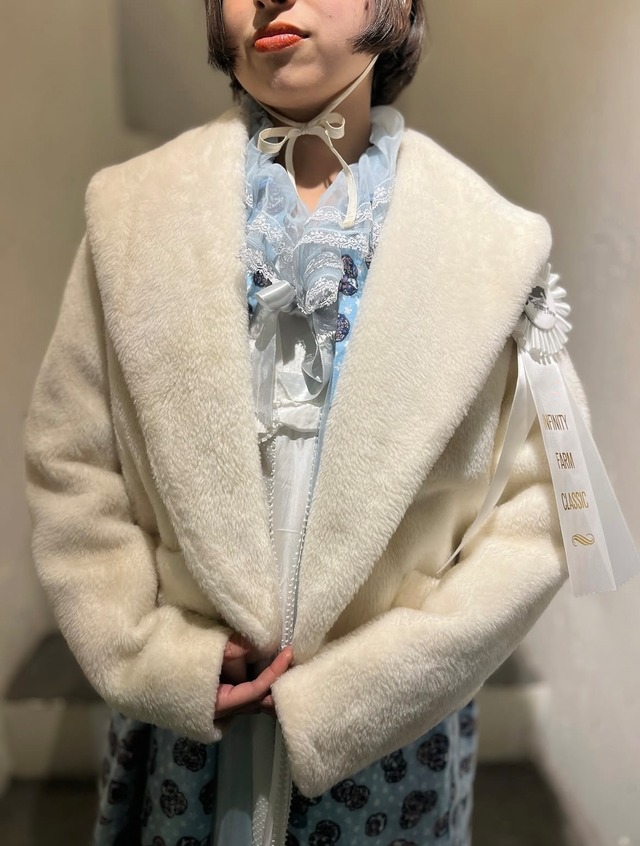 60’s white faux fur jacket