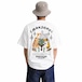 BAKUCHI バクチ 麻雀 雀猫 バックプリント 半袖 Tシャツ メンズ コットン 刺繍ロゴ グラフィック ストリート 826533 春夏 WHITE