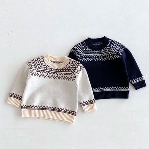 【BABY&KID】冬作フェアアイル柄ハイネックニットセーター