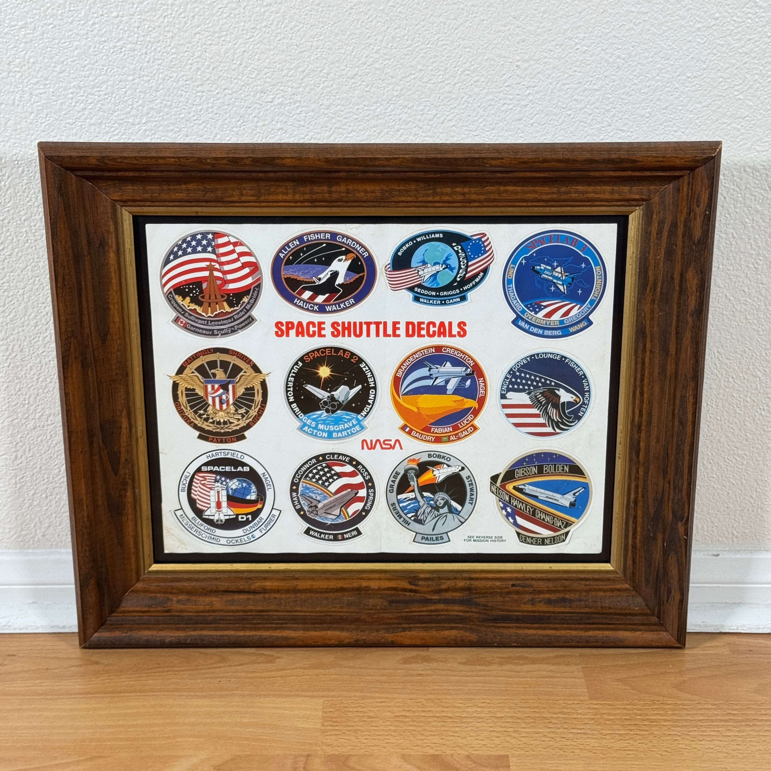 #1950【1980年代】ビンテージ NASA ステッカー アートフレーム インテリア ディスプレイ