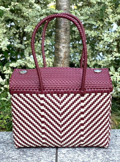 M Mercado Bag (with button) Wine red/Off-white