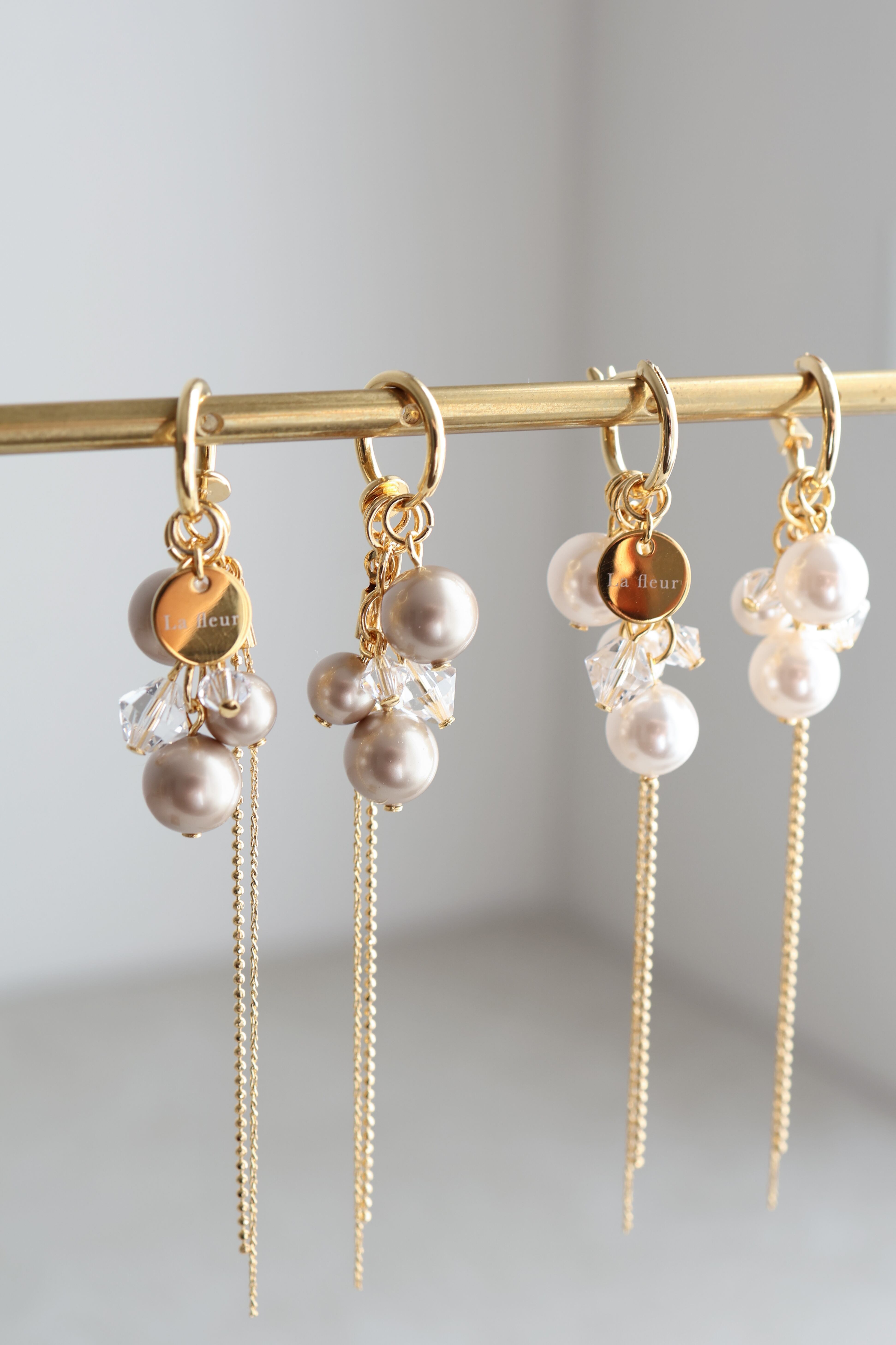 customize pearl×chain hoop