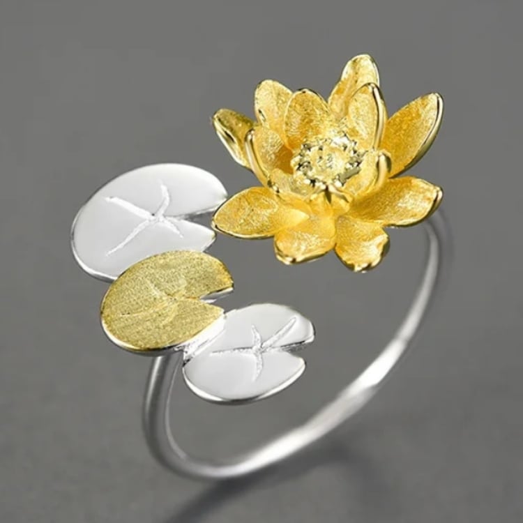 S925睡蓮モチーフリング　2カラー　YS00207
