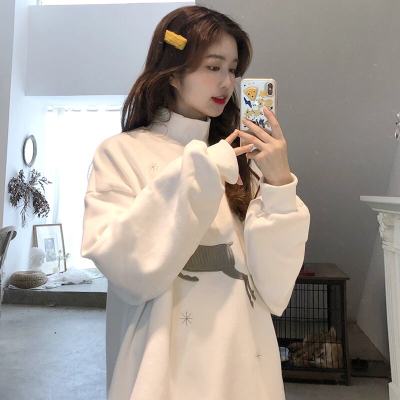 ホワイトカラーオータムウィンターベルベットルーズ コットン 秋物 冬物 スーパーモール7521543946