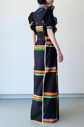 Black rainbow apron dress