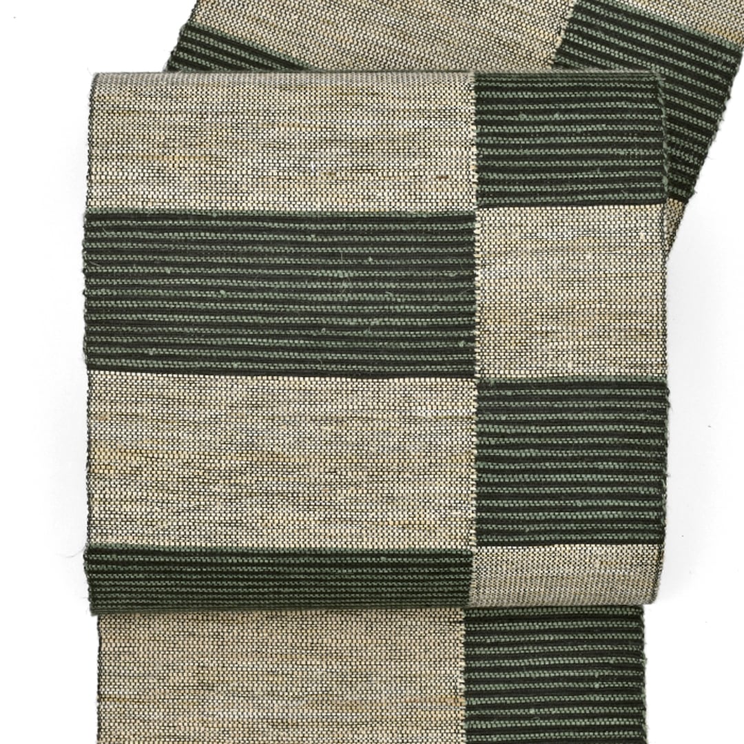 名古屋帯] 楮紙布 すくい織 小千谷 折田一仁 作 手織り 八寸帯 日本製