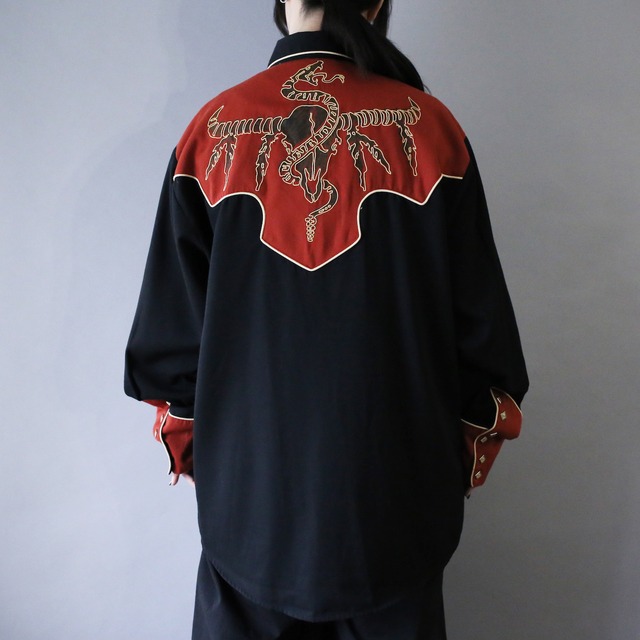 "刺繍" back design over silhouette special western shirt