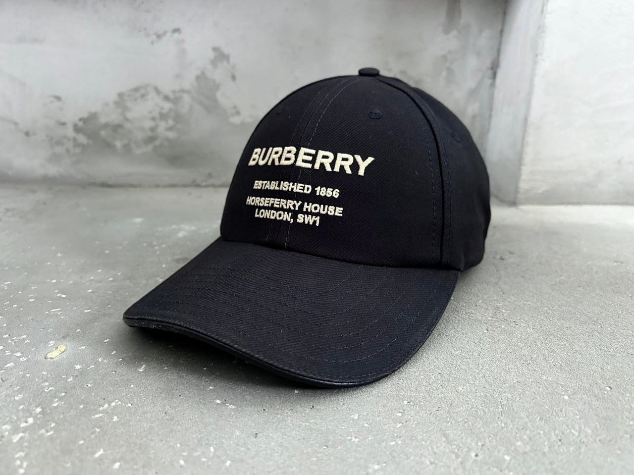 BURBERRY Horseferry cotton twill cap BLACK MADE IN ITALY