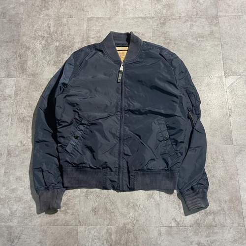 00s- ALPHA INDUSTRIES MA-1 リバーシブル オレンジライナー ジップ引手ロゴ刻印 スナップボタンロゴ刻印 無地 製 L jacket