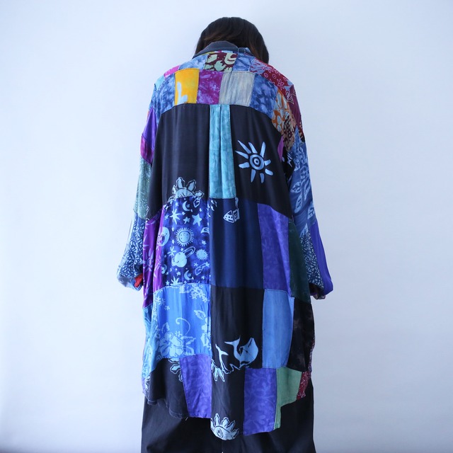 "ツギハギ" multi pattern fabric design super over silhouette shirt