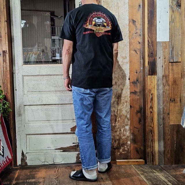 US古着 00s ROCK CHANG アメリカンバイク鷲柄 両面プリント US古着 00s ROCK CHANG アメリカンバイク鷲柄 両面プリント US