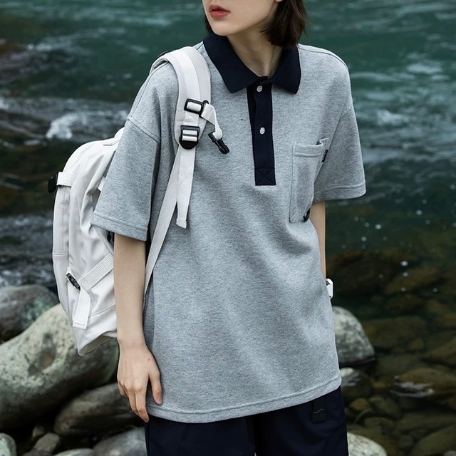 オーバーサイズシルエットポロシャツ　J0192