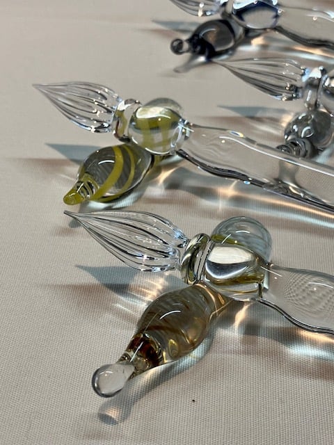 早い者勝ち【半額以下】おまかせガラスペン(試作品シンプル・ショート)【選べません】(瓢箪レスト付)手作り 数量限定