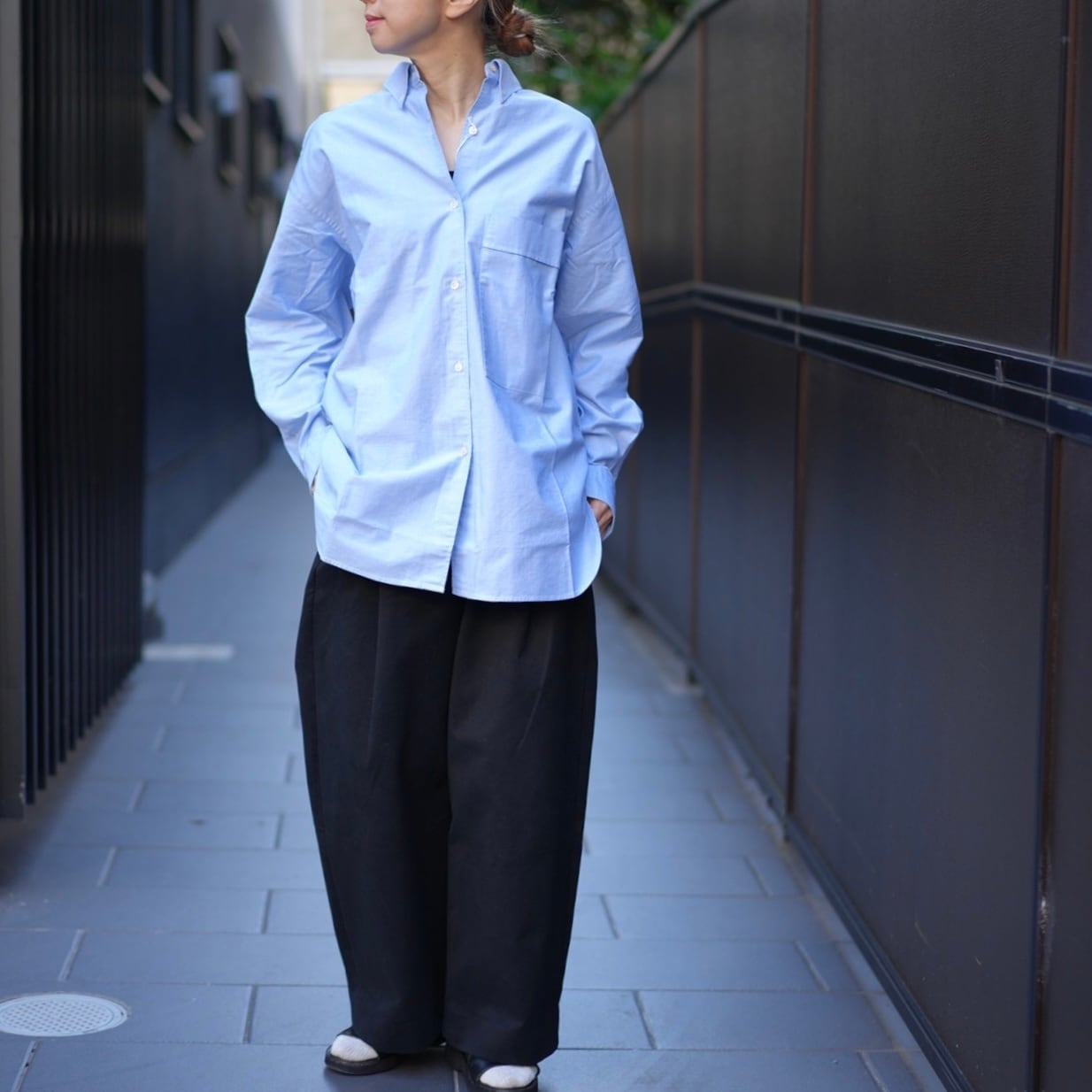 STUDIO NICHOLSON(スタジオニコルソン) CREED SHIRT ICORNFLOWER SNW