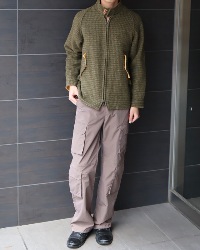 Check side buckle double zip blouson