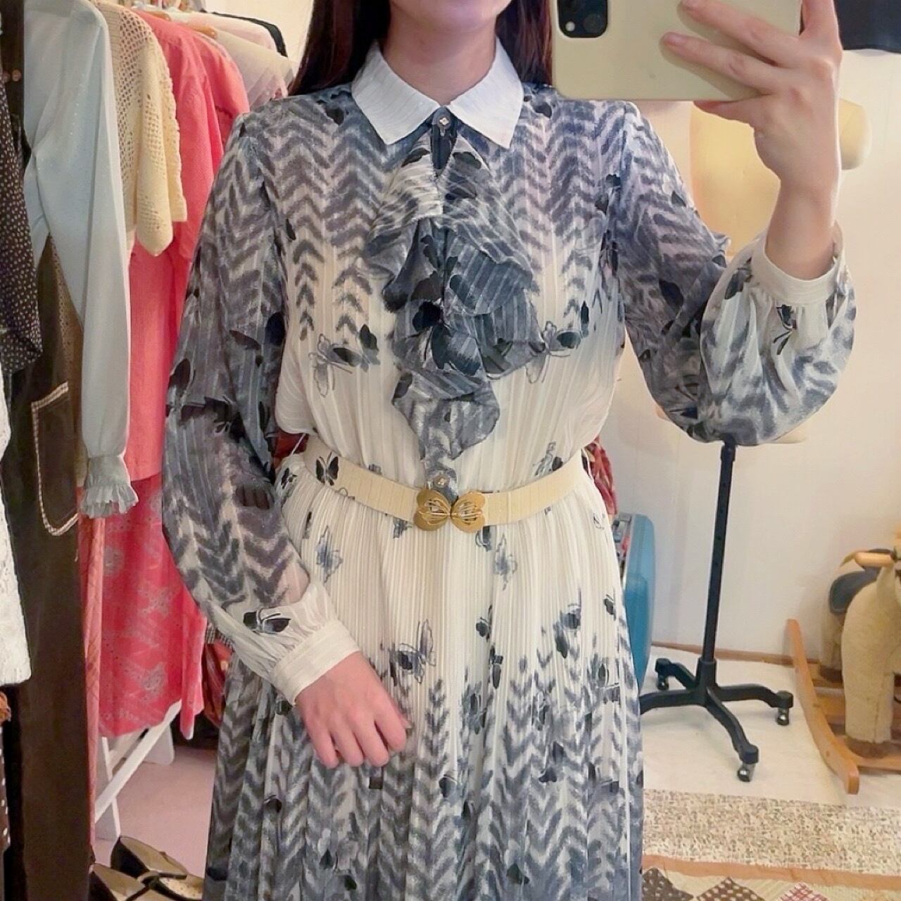 butterfly lame line one-piece