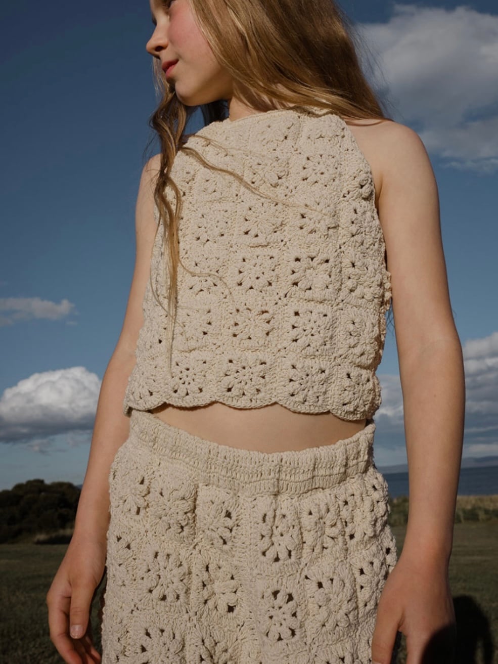 【即納/送料無料】son and daughter / Alba Crochet Pants