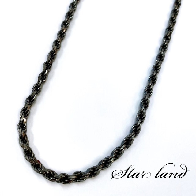 【カットフレンチBlack(細)】silver925  ‐made in Italy‐  選べる長さ40.45.50cm