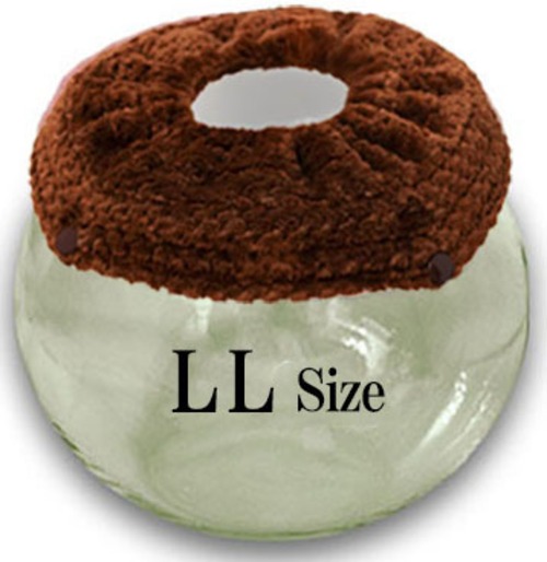 【LLサイズ】ブラウン　チンチラ　デグー　砂浴び容器　飛び散り防止　ブラッシング効果  Chinchilla's glass ball for dust bath [LLsize] fluffy ring is [ brown color] .