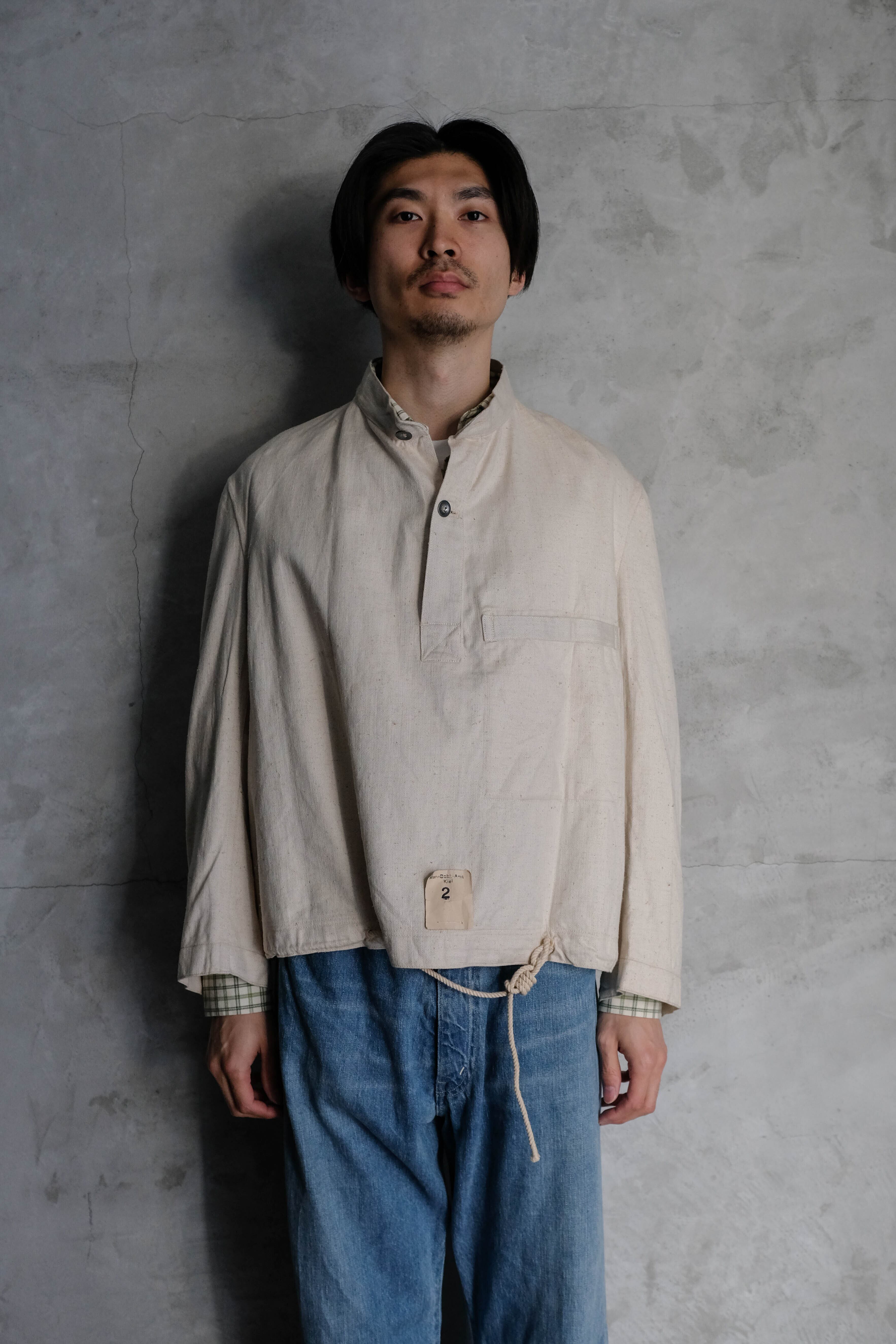 1930-40's ドイツ軍　HBTリネン　スモック ドイツ軍のマリンスモック dead stock① | militaria & encore