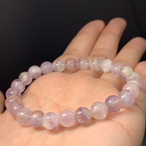 f75希少な色合い✩パープルピンクフローライトブレスレット