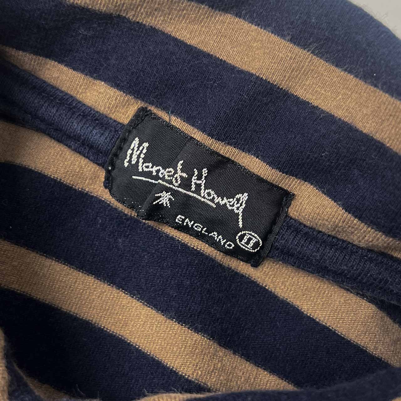 90’s Margaret Howell マーガレットハウエル ボーダー 五分袖 ポロシャツ 2/ネイビー系 レディース ビンテージ