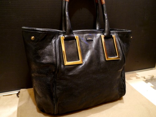 定番◆Chloe クロエ エテル A4対応 ビジネス可 レザートート ハンド バッグ 黒◆
