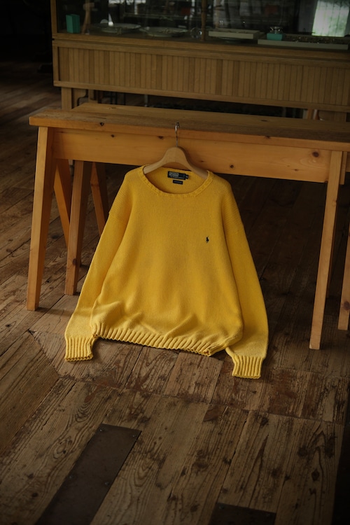 90's "Polo by Ralph Lauren" cotton knit／yellow