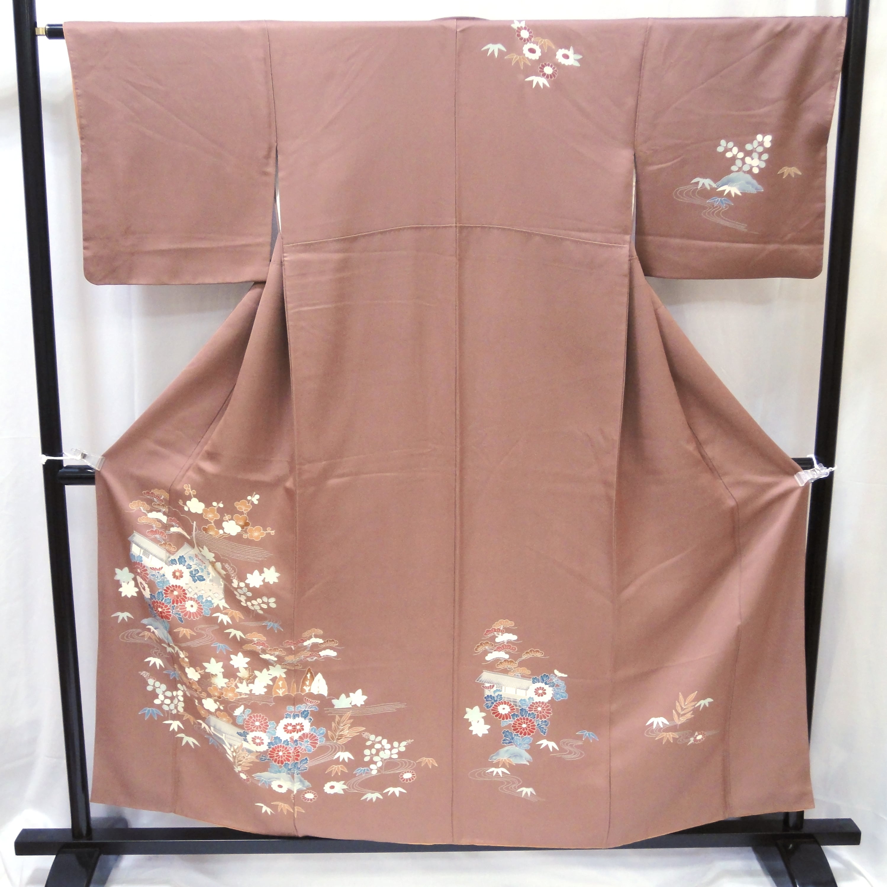 附下着物・付け下げ・松竹梅・菊・正絹・No.200701-0015・佐川急便80