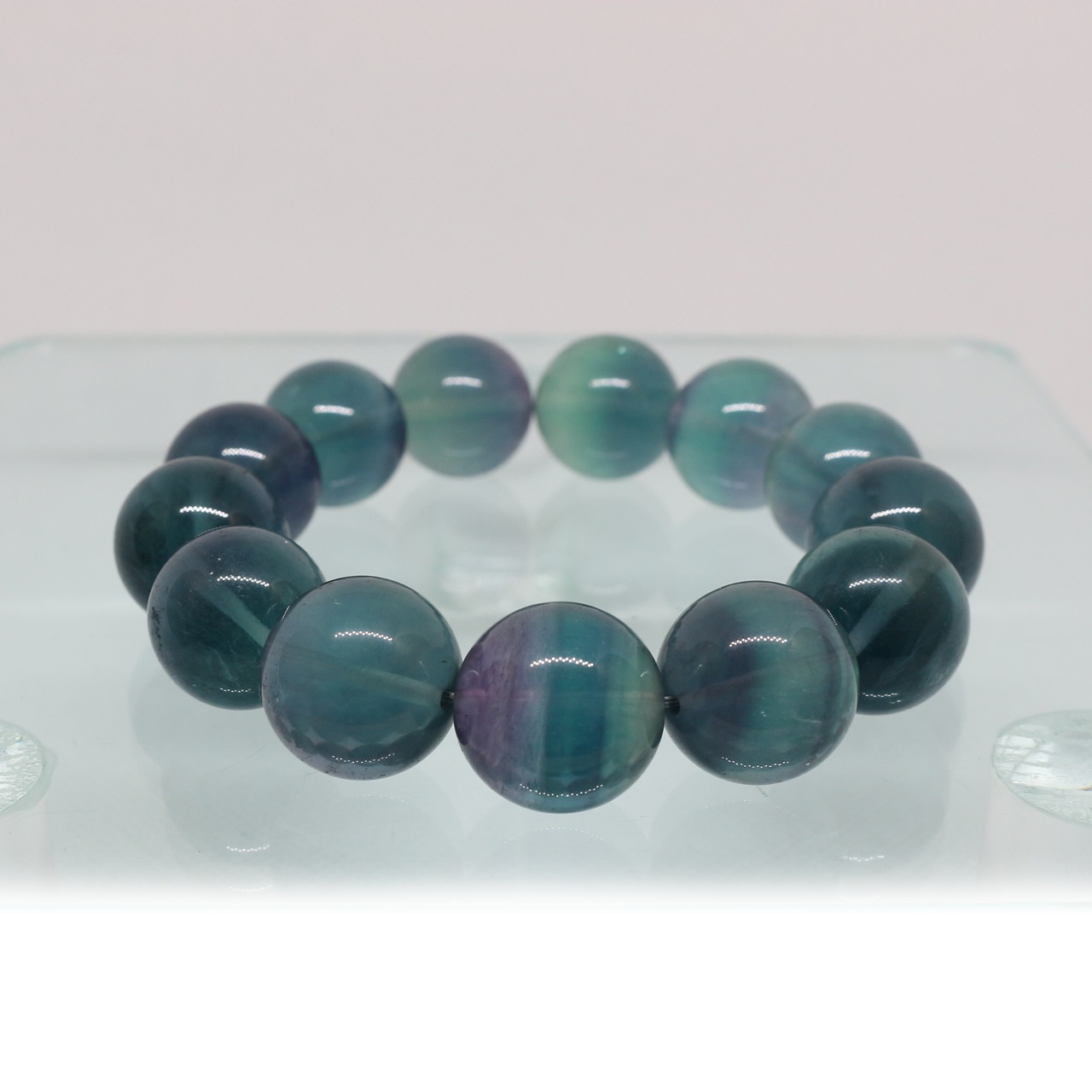 ブルーフローライト　一連　ブレスレット　16mm　0118002798・画像2