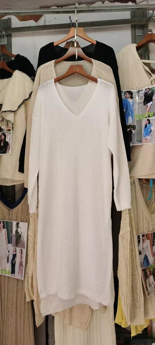 スリット入り シアーニットチュニック　AJ1079-2030