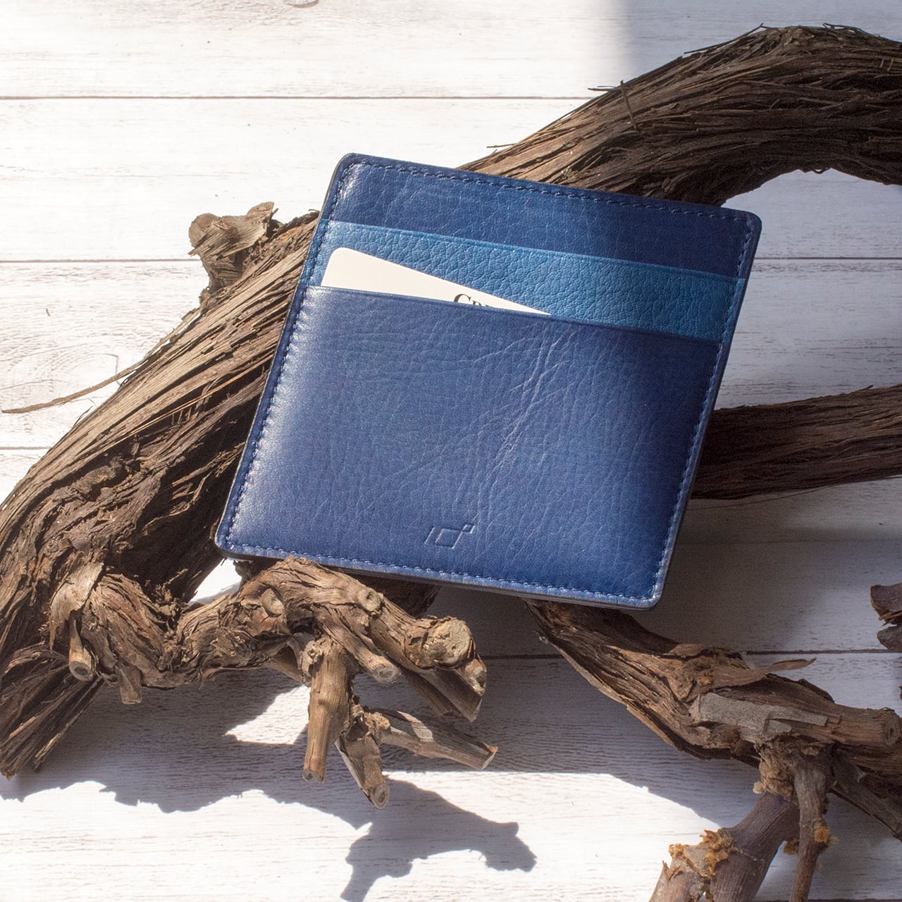 C117 本革 藍染め 10°(じゅうど) パスケースカードホルダー | Kinuya