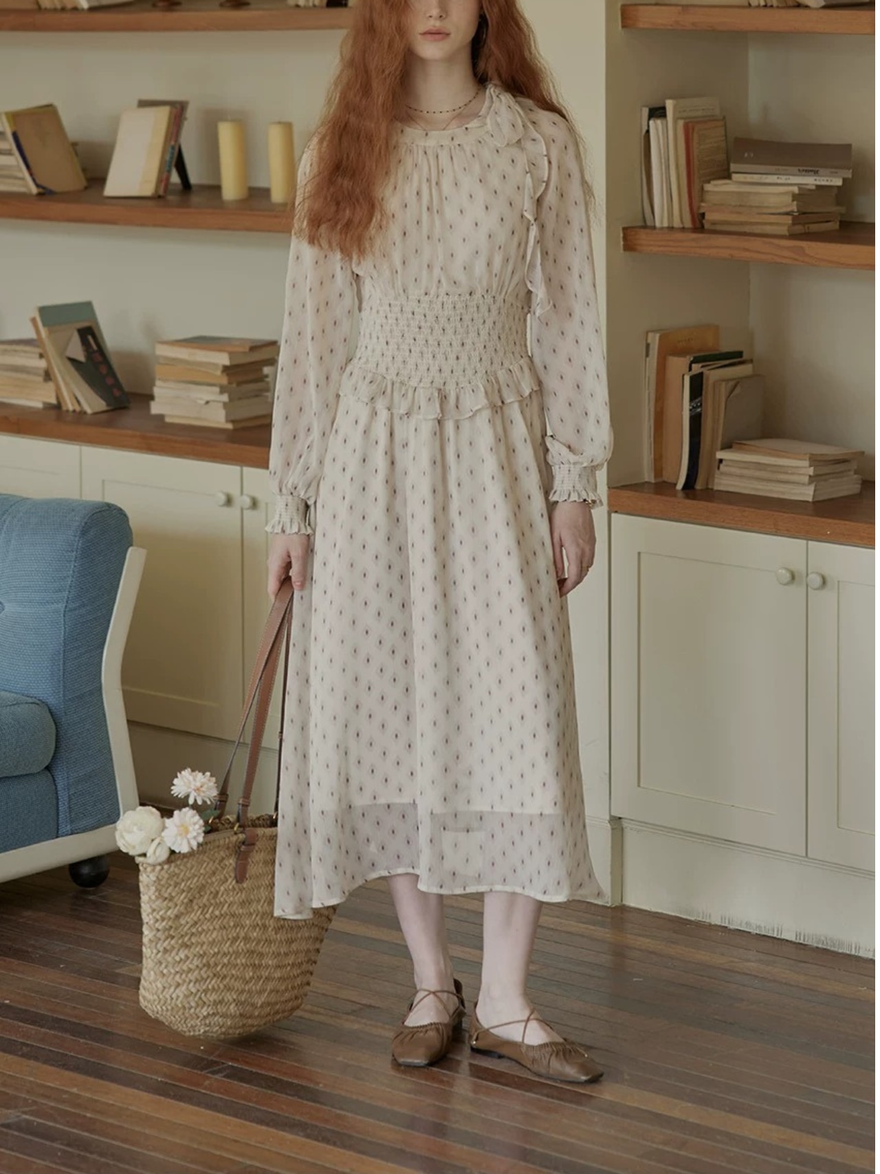 Rêverie à Pois Ruffle Dress F0784